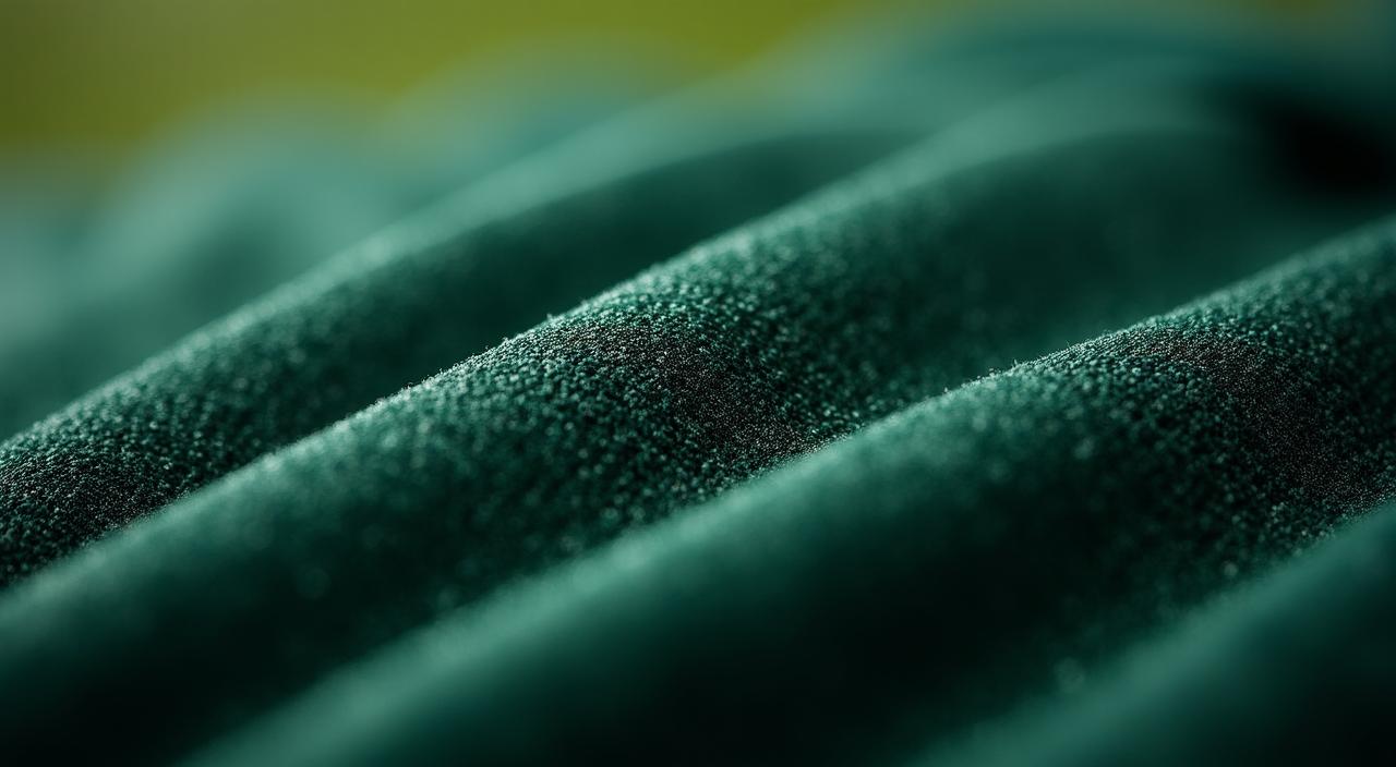 最先端の繊維技術を駆使したゴルフウェアのクローズアップ